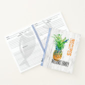 Carnet Ananas tropical Famille Rustique Monogramme Recett (Intérieur)