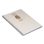 Carnet Ananas Tropical Hawaïen Rustique (Côté Droit)