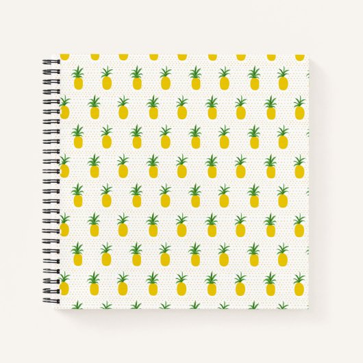 Carnet Ananas tropicaux d'or (Devant)