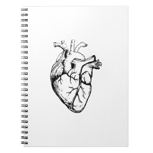 Carnet Anatomical Heart Vintage Line Art (Devant)