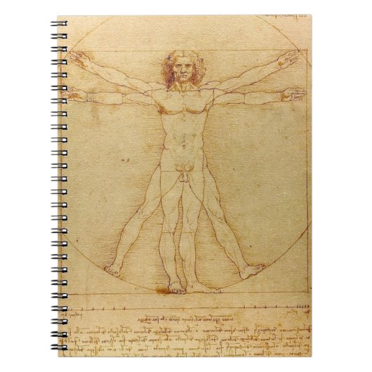 Carnet Anatomie d'homme de Leonardo da Vinci Vitruvian (Devant)
