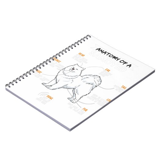Carnet Anatomie D'Un Chien Samoyé Drôle Chien Amusant Don (Côté gauche)