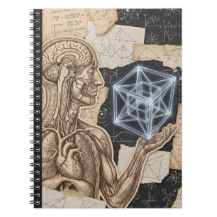 Carnet Anatomie humaine et Tesseract lumineux