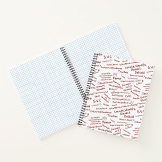 Carnet Anatomie Minimaliste en Spirale pour Étudiant en M