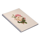 Carnet Ancien Arrière - plan blanc/rose Roses-Buff (Côté Droit)