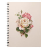 Carnet Ancien Arrière - plan blanc/rose Roses-Buff (Devant)
