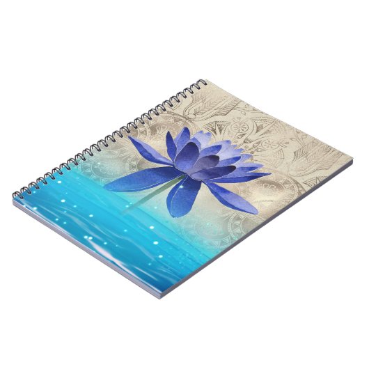 Carnet Ancienne Egypte Styled Magic Blue Lotus Flower (Côté gauche)