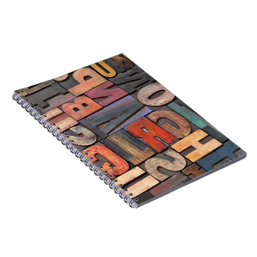 Carnet ancienne lettrerpresse blocs ing avec encre couleu (Côté Droit)