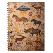 Carnet Ancient aliens, cave art UFO mystery spiral notebo (Devant)