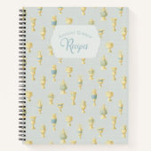 Carnet Ancient Greece Dusty Blue White Vases Recipe (Devant)