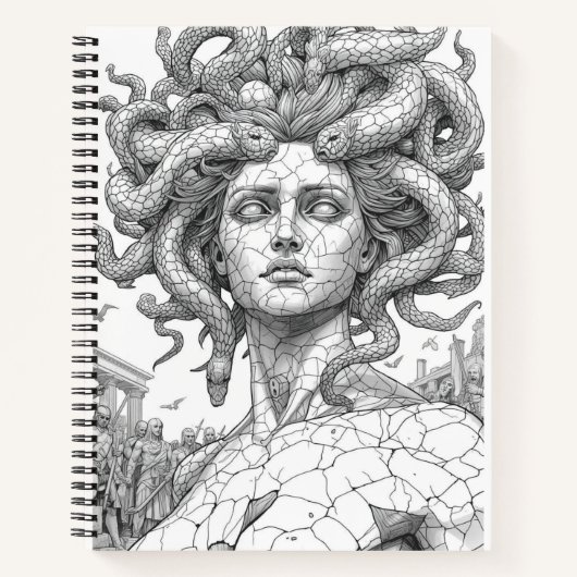 Carnet Ancient Medusa Gorgon - Weathered Marble Statue St (Devant)