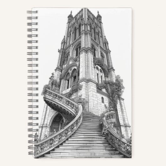 Carnet Ancient Stone Tower with Winding Brick Staircase (Recto)