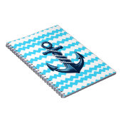Carnet Ancrage bleu avec vagues bleues (Côté Droit)
