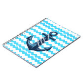 Carnet Ancrage bleu avec vagues bleues (Côté gauche)