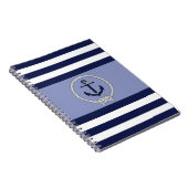 Carnet Ancrage bleu marine/noeud marine/bande bleue/blanc (Côté Droit)