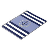 Carnet Ancrage bleu marine/noeud marine/bande bleue/blanc (Côté gauche)