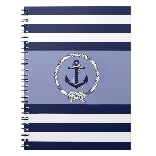 Carnet Ancrage bleu marine/noeud marine/bande bleue/blanc (Devant)