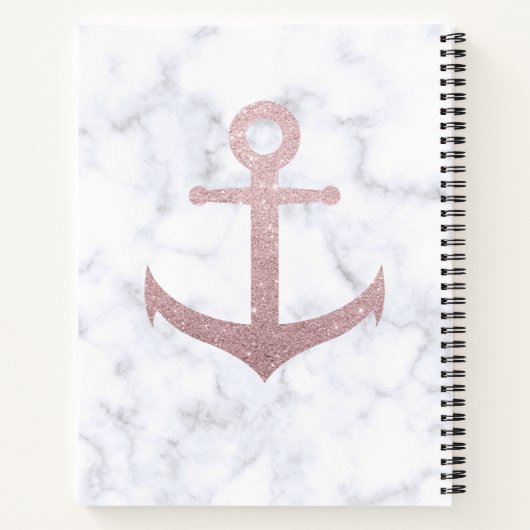 Carnet Ancrage de parties scintillant en or rose classiqu (Dos)