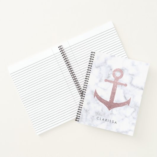 Carnet Ancrage de parties scintillant en or rose classiqu (Intérieur)