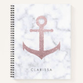 Carnet Ancrage de parties scintillant en or rose classiqu (Devant)