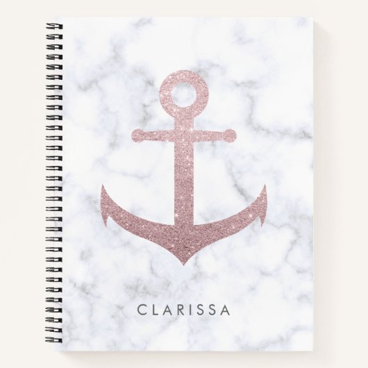 Carnet Ancrage de parties scintillant en or rose classiqu (Devant)