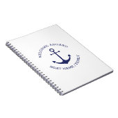 Carnet Ancrage nautique Custom Nom du bateau Welcome Aboa (Côté Droit)