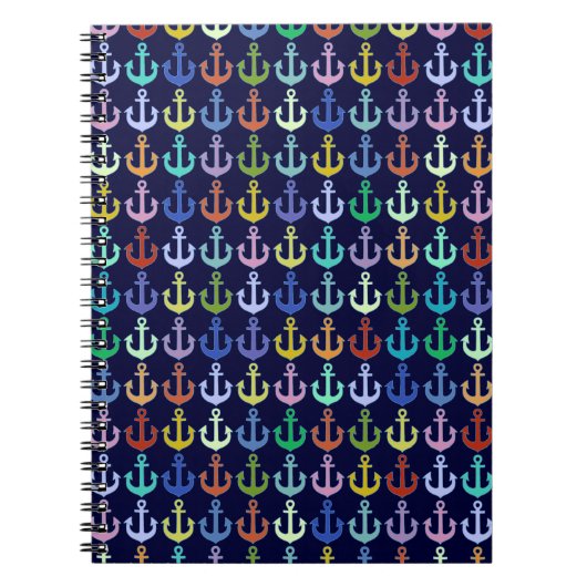 Carnet ancre colorée design marine motif (Devant)