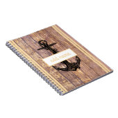 Carnet Ancre côtière rustique Nom jaune Nautique (Côté Droit)