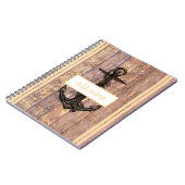 Carnet Ancre côtière rustique Nom jaune Nautique (Côté gauche)