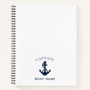 Carnet Ancre de bateau nautique moderne capitaine personn