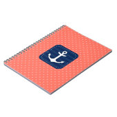 Carnet Ancre de corail nautique de bleu marine de motif (Côté gauche)