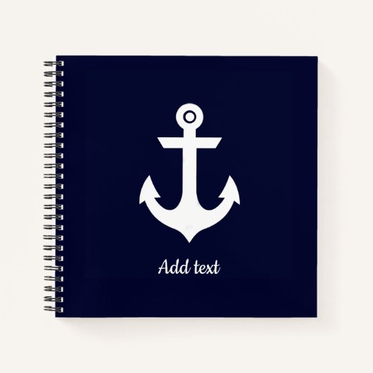 Carnet Ancre de navigation marine blanche (Devant)