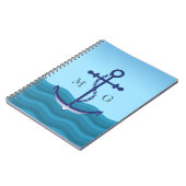 Carnet Ancre de navire nautique avec double monogramme (Côté gauche)