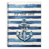 Carnet Ancre de plage rayures bleues (Devant)