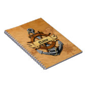 Carnet Ancre et roue nautiques personnalisées (Côté Droit)