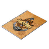 Carnet Ancre et roue nautiques personnalisées (Côté gauche)