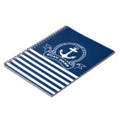 Carnet Ancre marine Bleu rayé (Côté gauche)