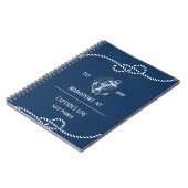 Carnet Ancre marine Bleu rayé (Côté gauche)