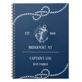 Carnet Ancre marine Bleu rayé (Devant)