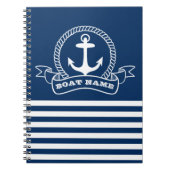 Carnet Ancre marine Bleu rayé (Devant)