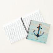 Carnet Ancre nautique de plage Notebook spirale monogramm (Intérieur)