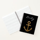 Carnet Ancre noire et or (Intérieur)