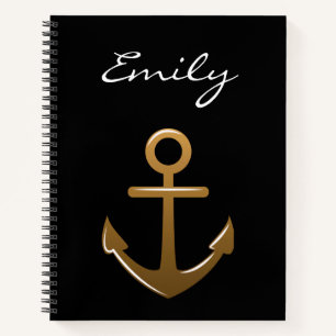 Carnet Ancre noire et or