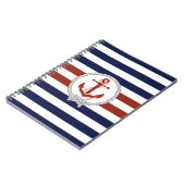 Carnet Ancre rouge marine/noeud marine/bande bleue/blanch (Côté gauche)