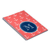 Carnet Ancres blanches de corail motif, monogramme de (Côté Droit)