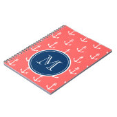 Carnet Ancres blanches de corail motif, monogramme de (Côté gauche)