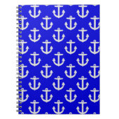 Carnet Ancres blanches sur fond bleu (Devant)