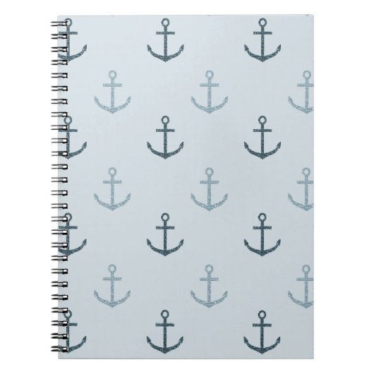 Carnet Ancres Parties scintillant bleue (Devant)
