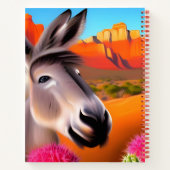Carnet Âne mignon avec cactus à fleurs (Dos)