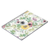 Carnet Anémones rose, blanche et jaune (Côté gauche)